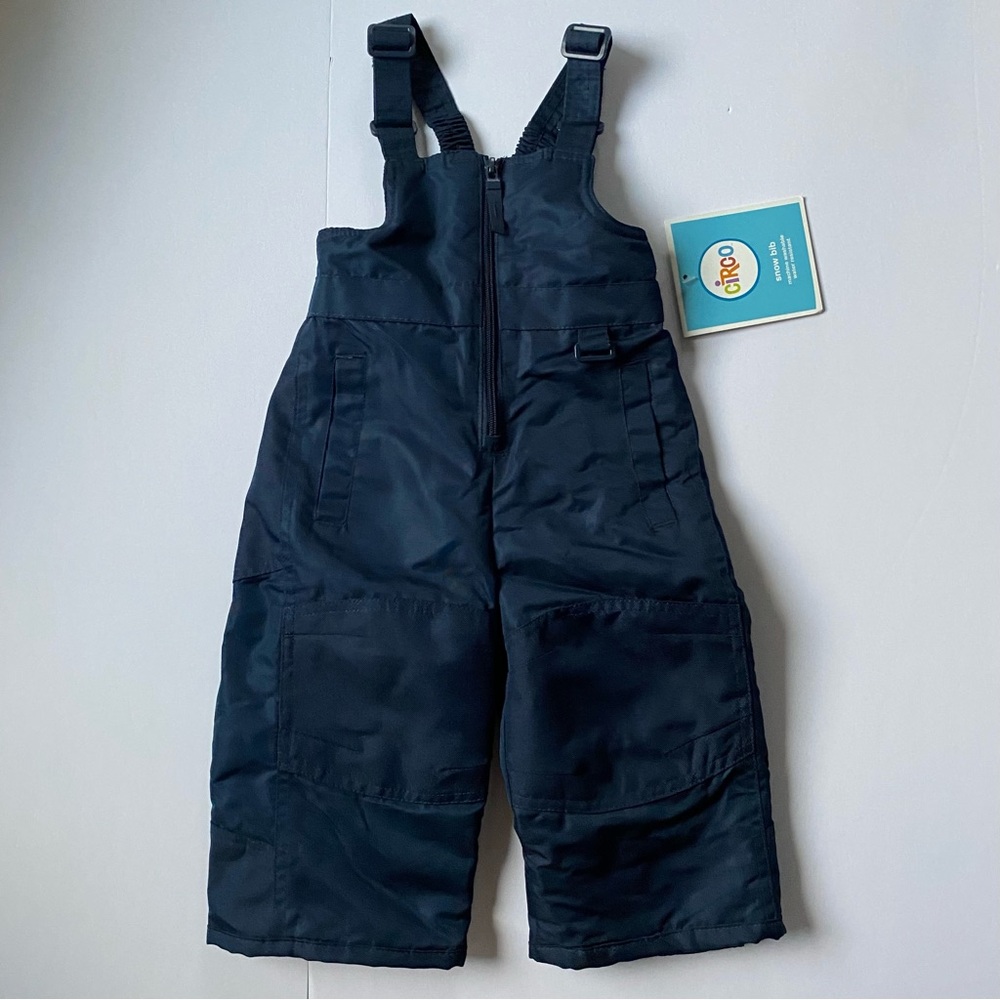 Snow pants size 12 months NWT NEW navy blue baby SnowPants boys girls bibs ski